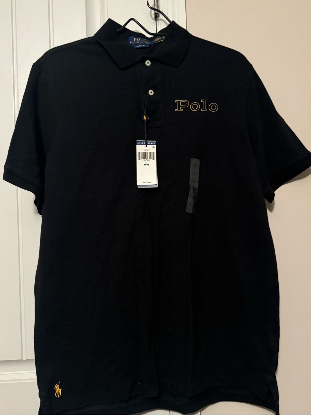 Polo by Ralph Lauren Black Polo with Gold Embroidery